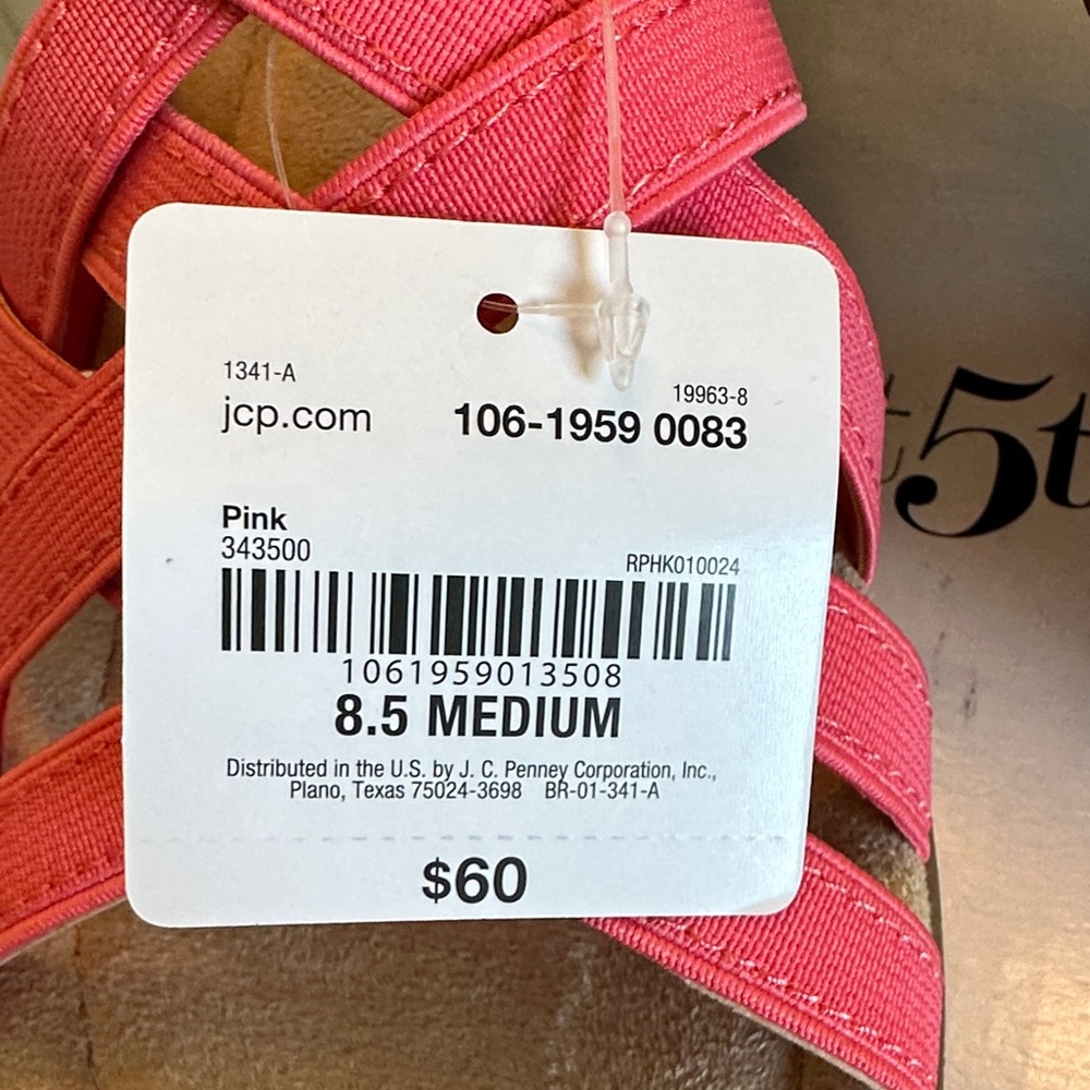 East 5th Women's Pink Crisscross Sandals - Picture 4 of 7